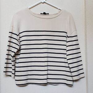 Striped Cream and Black Top